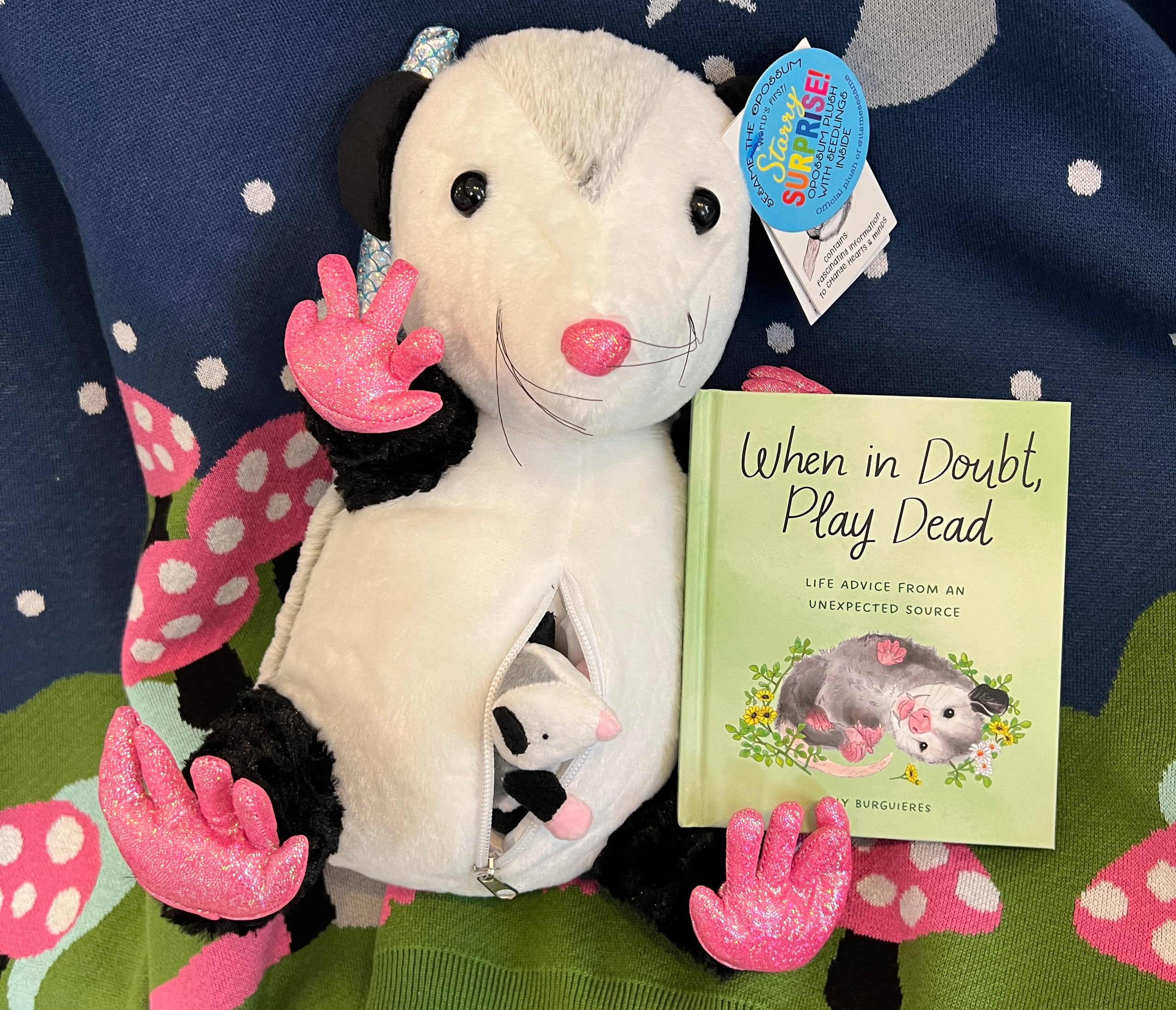 Starry Surprise! Pouched Opossum Plush with Babies